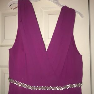 Floor length purple dress